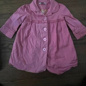 Jillian’s Closet Toddler Pink sz 18M Trench Coat Button Closure Bow On Back